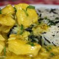 Pollo al curry con arroz salvaje
