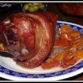 CODILLO AL HORNO CON VERDURAS Y VINO TINTO