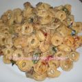 Tortellinis de espinacas con verduras y nata