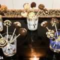 Cake Pops cubiertos con chocolate y sprinkles