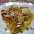 Un plato preparado con sobras de pollo