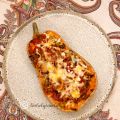 Calabaza asada rellena de carne y gratinada