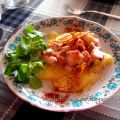 Ensalada de pulpo con salsa de frutas