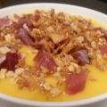 CREMA DE CALABAZA CON JAMÓN Y CRUJIENTES