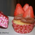 Cupcakes de chocolate y fresas