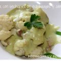 Coliflor con bechamel de espárragos y jamón