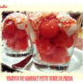 VASITOS DE SANDIA CON PETIT SUISE DE FRESA