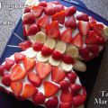 TARTA MARIPOSA CON FRESA Y PLATANO