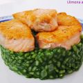 Arroz verde con salmón