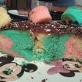 BIZCOCHO MULTICOLOR CON COBERTURA DE CHOCOLATE