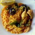 Paella del tros, con butifarra negra