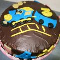 Tartas tren y tractor decoradas con fondant