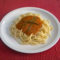 Espaguetis con salsa de gambas