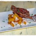 Pierna de cabrito guisada al vino