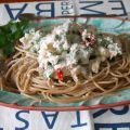 Spaghetti integrales con quesos y tomates[...]