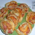 ROLLITOS DE HOJALDRE CON CREMA DE QUESOS