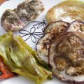 Pollo en papillote con verduras a la plancha