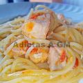 Spaguettis con salmón. olla GM Modelo E