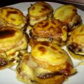 MILHOJAS GRATINADOS DE PATATA CON JAMÓN Y SETAS