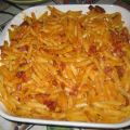 Macarrones gratinados al  huevo