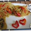 Fideos cristal con verduras al wok