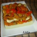 TIMBAL DE PURÉ DE PATATA, SAMFAINA Y POLLO