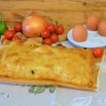 Empanada de lomo con pimientos fritos