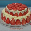 Tarta de nata y fresas