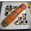 Enrollado de salmón y queso