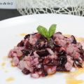 TARTAR DE CEREZAS, GAMBAS Y ALBAHACA
