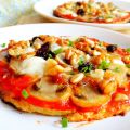 Pizza de coliflor con champiñones, pasas y[...]