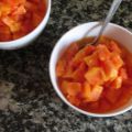 Papaya con zumo de naranja