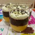 Vasitos de flan de naranja, chocolate y nata