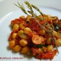 GARBANZOS CON VERDURAS EN SALSA DE TOMATE CASERA