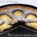 Tarta de peras con almendras y chocolate