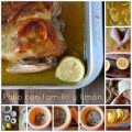 Pollo asado con azafrán, tomillo y limón