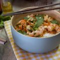 Langostinos Thai con fideos de arroz