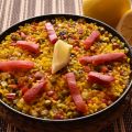 Paella vegetariana con sabor a mar