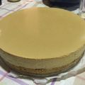Tarta de crema pastelera, queso y caramelo