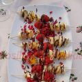 Brochetas de fruta al chocolate