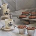 Muffins de nocilla y frambuesas