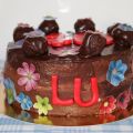 Tarta chocolate, rellena de nata vegetal