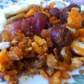 Migas Riojanas con huevos fritos.