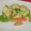 Ravioli de calabacin con compota de pera y[...]