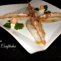 Acedias y Gambas Confitadas