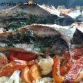 Caballa al horno con verduras.