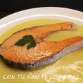 SALMÓN  CON CREMA DE PUERROS