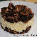 Timbal de arroz con champiñones
