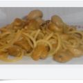 espaguetis con champiñones y martini
