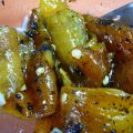 Pimiento o morron amarillo con aroma a ajo